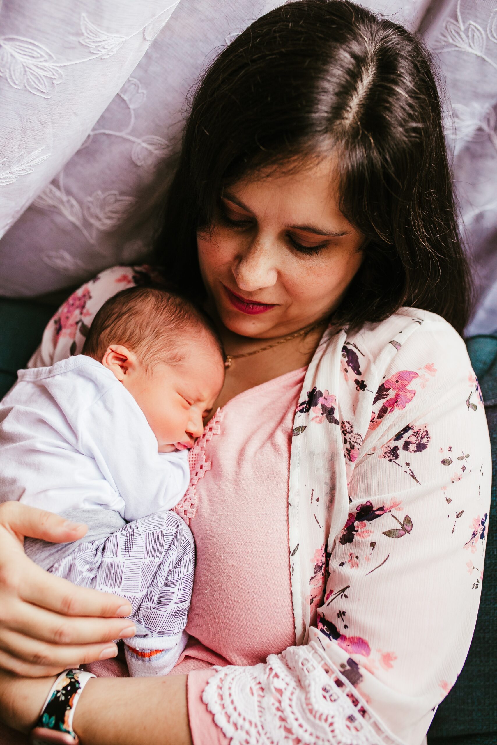 Emily with her newborn